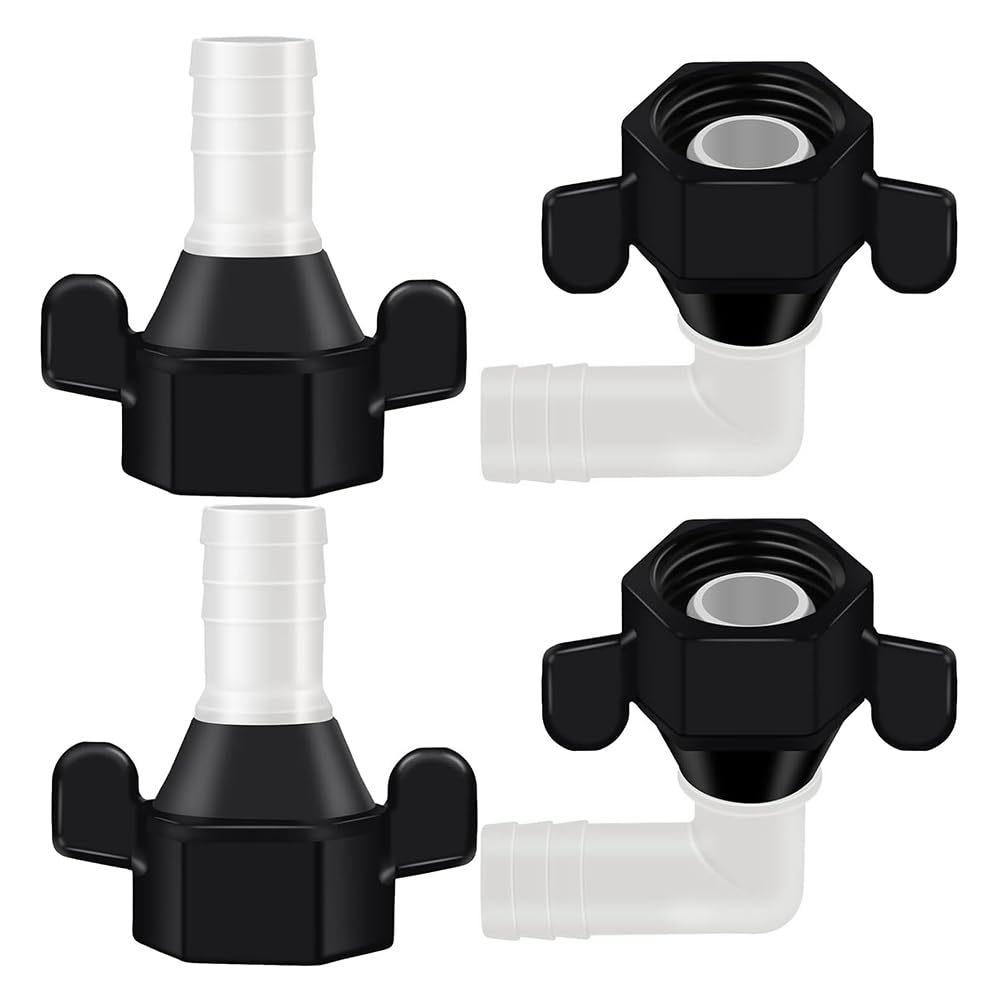 Blisfulhoks 4Pack 1/2 Inch X 14 NPT X 1/2 Inch Barb Elbow and Straight Swivel Adapter RV Water Pump, Female Threaded Pex Fittings