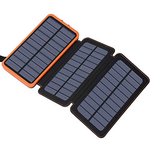 Portable Charger 24000mAh, Hiluckey Solar Charger Power Bank Waterproof External Backup Battery Pack with Emergency LED Flashlight for Smartphones, Tablets and More - Thumbnail 7