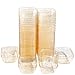 WDF 100Pack Gold Glitter Mini Dessert Bowls-2oz Disposable Plastic Square Bowls for Parties &Wedding