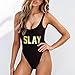 Dixperfect One Piece Swimsuit with High Cut and Low Back for Women (XL, P4-Slay)