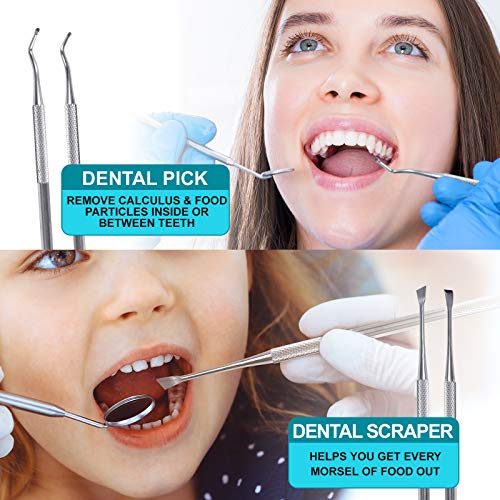 Dental Tools, 6 Pack Teeth Cleaning Tools Stainless Steel Dental