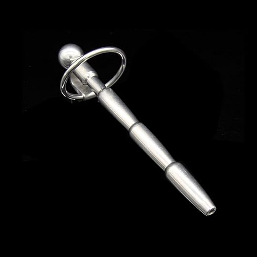 Bantie Male Stainless Steel Penis Plug Urethral Sounding Catheter Stretching Dilator w/Ring Beginner Adult Sex Toys for Men