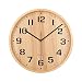 KAMEISHI Wall Clock, 11-Inch Silent Wood Wall Clocks Battery Operated Non-Ticking Quartz Easy to Read Large Numbers Round for Office Bedroom Living Room Kitchen Indoor Decorative KSZ185 Natural color