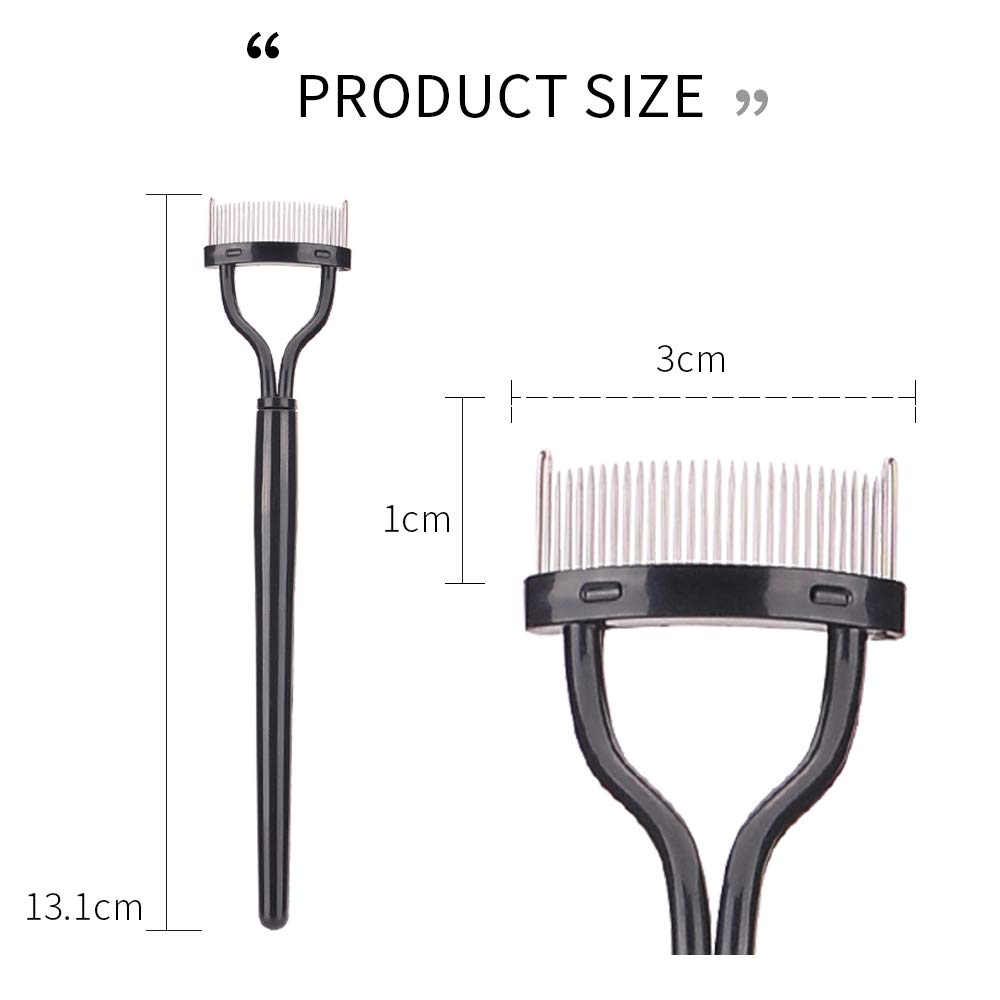 Eyelash Comb Curler Eyebrow Brush MSQ Eyelash Separator Mascara Applicator Eyelash Definer With Comb Cover Arc Designed Cosmetic Brushes Tool Black: Beauty