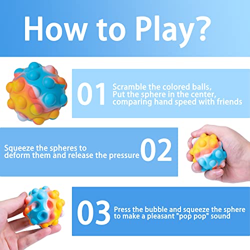 Tdhaayt Push Pop Bubble Fidget Toy New Bouncing Ball 3D Anxiety Stress