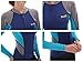 GoldFin Womens Wetsuit Top, 2mm Neoprene Wetsuit Jacket Long Sleeve Front Zip Wetsuit Shirt for Swimming Water Aerobics Diving Surfing Kayaking (Navy, L)