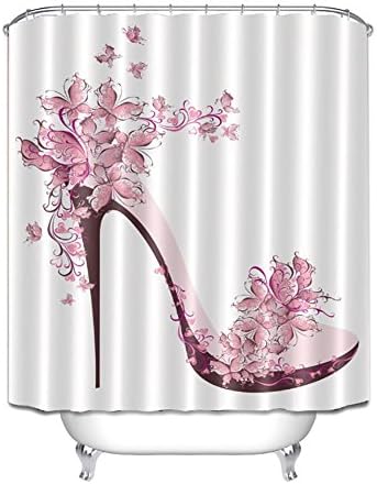 PLZY Girl fashion high heels Shower Curtain Eco-friendly Modern Fabric polyester Custom Bath Curtains Home Decor