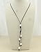 Women's Long Leather Necklace with Cultured Freshwater Pearl Pendant Costume Jewelry 18''
