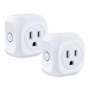 Wifi Smart Plug, 2 Pack Wifi Enabled Mini Smart Outlet Compatible with Amazon Alexa and Google Assistant Timer Function Remote Control Your Home Appliances, No Hub Required, FCC CE Certificated