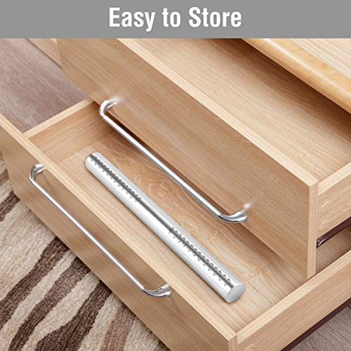 Adjustable Rolling Pin Stainless Steel with Silicone Guide Rings- Non-Stick Dough Roller for Baking, Pizza, Pasta, Pie Crust, Cookie, Pastry, Fondant Icing - 15.8 Inch - Thumbnail 5