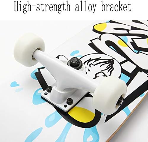 WRISCG Skateboard Planche à roulettes en Bois d'Erable Skateboards Complet Mini Cruiser Skate avec roulements à Billes ABEC High Speed, pour Les Enfants, Jeunes et Adultes