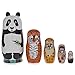 BestPysanky Panda, Tiger, Leopard, Monkey, Eagle Wooden Nesting Dolls