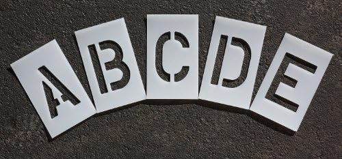 RAEPavement Stencil,6 in,Alphabet Kit,1/16, Clear