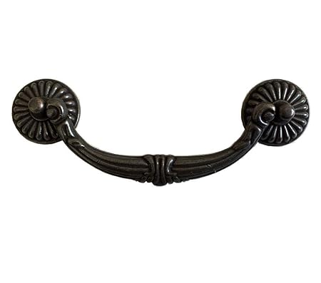 4 5 C C Vintage Look Antique Black Bail Drawer Pull Drop Swing