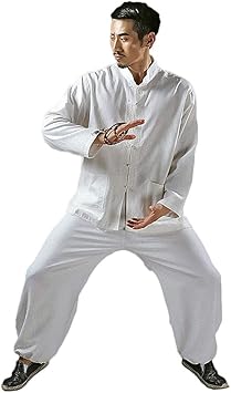 Amazon Ksuaメンズ太極拳制服伝統的なカンフー服綿 麻太極拳スーツカンフー太一禅瞑想 Ksua 道着