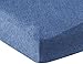 Amazon Basics 100% Cotton Jersey Fitted Baby Crib Sheet, Fits up to 6-Inch Mattress, 28 x 52 Inches, Chambray Blue