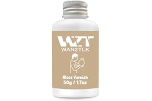 WAN2TLK 50ml Air Dry Clay Glaze & Varnish - Gloss Finish for Crafts/Pottery/Sculptures - Waterproof & Quick-Drying & Non-Yellowing Clear Coating - Gloss Polymer Clay Sealer