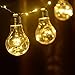 Homeleo Battery Operated Hanging Lights, LED Clear Bulb Copper String Lights, 10ft 10 Bulbs Warm White Globe LED Wire Hanging Lights for Christmas Halloween Wedding Party Indoor Outdoor Decor