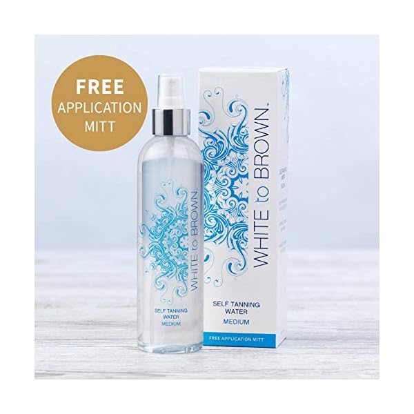 WHITE to BROWN Self Tanning Water made with Natural Ingredients. A Transparent Tan that Dries Instantly, with No…