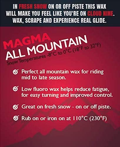 MagmaHP Ski and Snowboard Wax Low Fluoro "Fast Piste" for mid Season, Red, 110g - Image 4