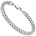 FIBO STEEL 6mm Curb Chain Mens Womens Bracelet Stainleel Steel Biker High Polished, 8.5