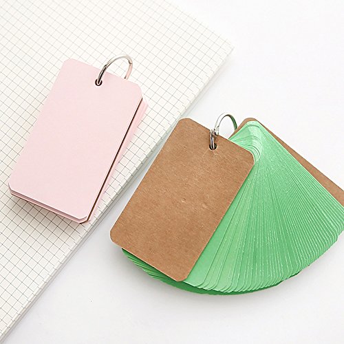 BinaryABC Study Cards, Mini Blank Flash Cards,Multicolor Card Kraft