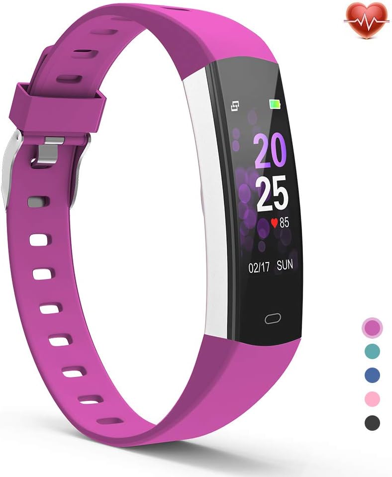 YoYoFit Slim Fitness Tracker HR, Waterproof Activity Tracker Fitness Watch with Heart Rate Monitor, Wearable Sleep Tracker, Calorie Counter, Pedometer Smart Watch for Women Men and Kids