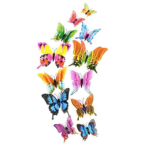  Orcbee  _12x 3D Butterfly Wall Sticker Fridge Magnet Room Decor Decal Applique Home Decor - Thumbnail 3