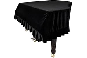 ESYUEL Grand Piano Cover Dustproof Baby Grand Piano Protective Cover Washable with Velvet Full Triangle Piano Cover 70.87"x59"x18.9" (Black-M)