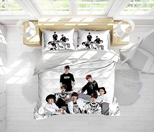 Fonkane BTS GroupModern 3-Piece Bedding Duvet Cover Set Ultra Soft Easy Care Hypoallergenic Microfiber with Zipper Machine Washable - Twin/XL