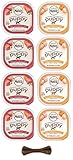 Nutro Puppy Wet Dog Food - 3 Flavor Bundle 3.5 Ounces Each - Pack of 8 - Plus Dog Bone & Poop Bags - (10 Item Total)