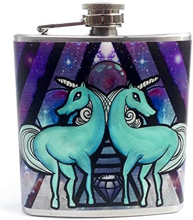 The Life Imagined Unicorn Twins Stainless Steel Flask, 6-Ounce