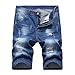 AACFCHAIN Men's Fashion Ripped Distressed Jean Shorts Straight Fit Denim Shorts With Holes