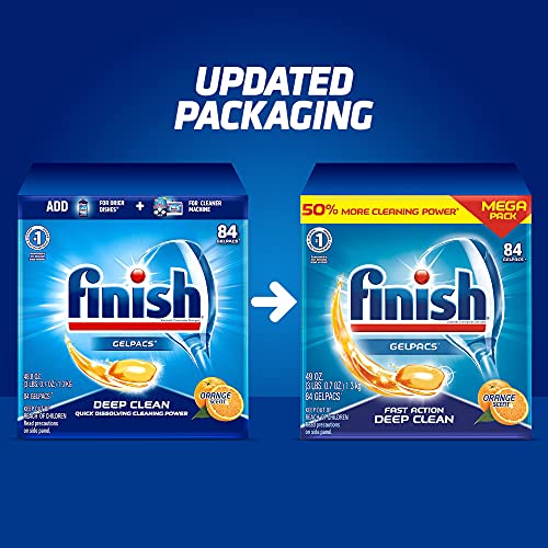 Finish Gelpacs Dishwasher Pods, Dish Detergent, Orange Scent, 84ct photo 9