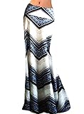 Aisa Women Ripple Printed High Waist Maxi Skirt Summer New Beach Long Skirt Dress X-Large