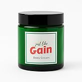 Just Like Gain Body Cream, Green Glass Jar with Black Lid, Moisturizing Formula for Dry Skin, Smooth Texture, Light Fresh Scent, 4 Ounce Skincare Jar