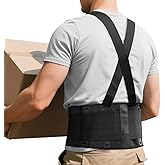 FITTOO Working Lumbar Lower Back Brace Support Belt with Adjustable Straps - Back Pain Relief, Injury Recovery, Heavy Lifting Support, Back Brace with Suspenders