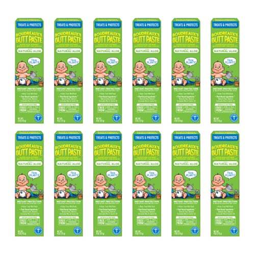 BOUDREAUX’S BUTT PASTE WITH NATURAL ALOE DIAPER RASH CREAM, OINTMENT FOR BABY, 4 OZ. TUBE