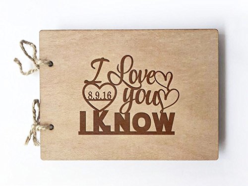 Wedding Guest book (wood) - notebook - I Love You I Know