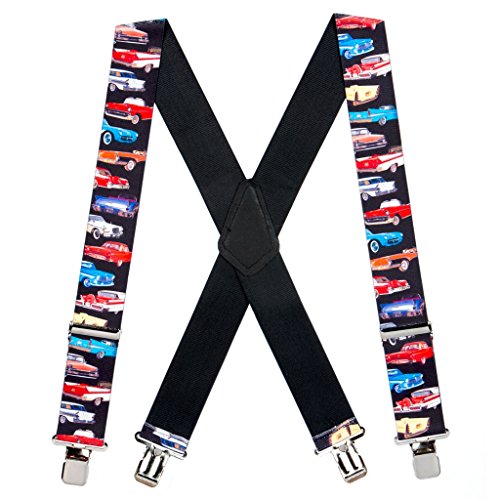 SuspenderStore Classic Solid Color Suspenders- 2 Wide Elastic-PIN CLIP