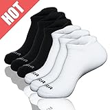 LITERRA Mens 6 Pack Running No Show Socks Cushion Athletic Low Cut Sports Tab Sock