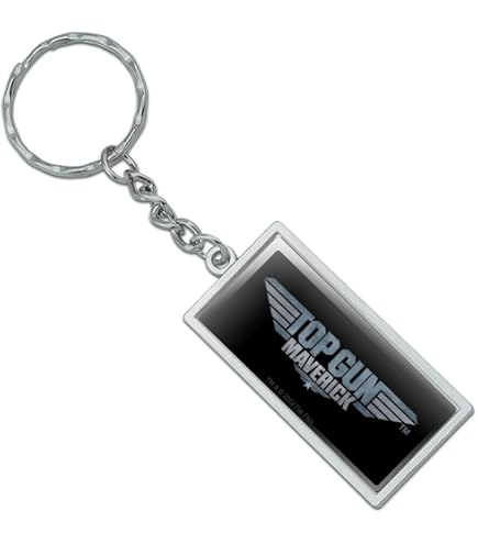 Amazon.com: Top Gun: Maverick Logo Keychain Rectangle Chrome