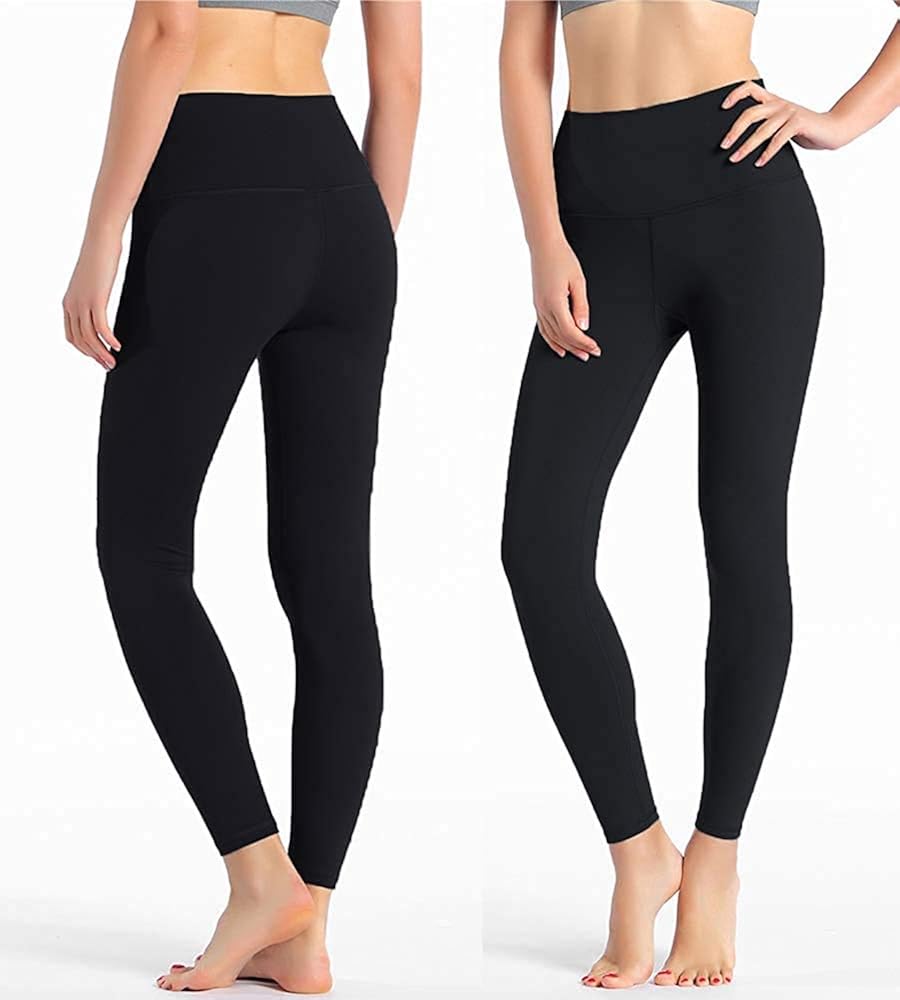 3 Pack Womens Leggings-No See-Through High Waisted Tummy Control Yoga Pants Workout Running Legging-Reg&Plus Size: Clothing