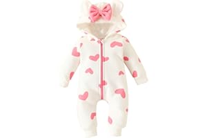 AIMAOMI Newborn Baby Jumpsuit Outfit Hoody Coat Winter Warm Cartoon Bear Hooded Outfits for Girls Boys Jumpsuit