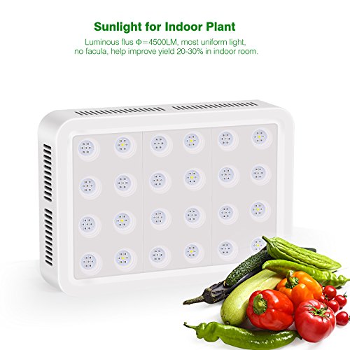 TOPLANET LED Grow Light Reflector 450W Plant Light Full Spectrum Two-Channel Veg & Bloom 12 Bands For Indoor Garden Greenhouse Hydroponics Herbs Growth