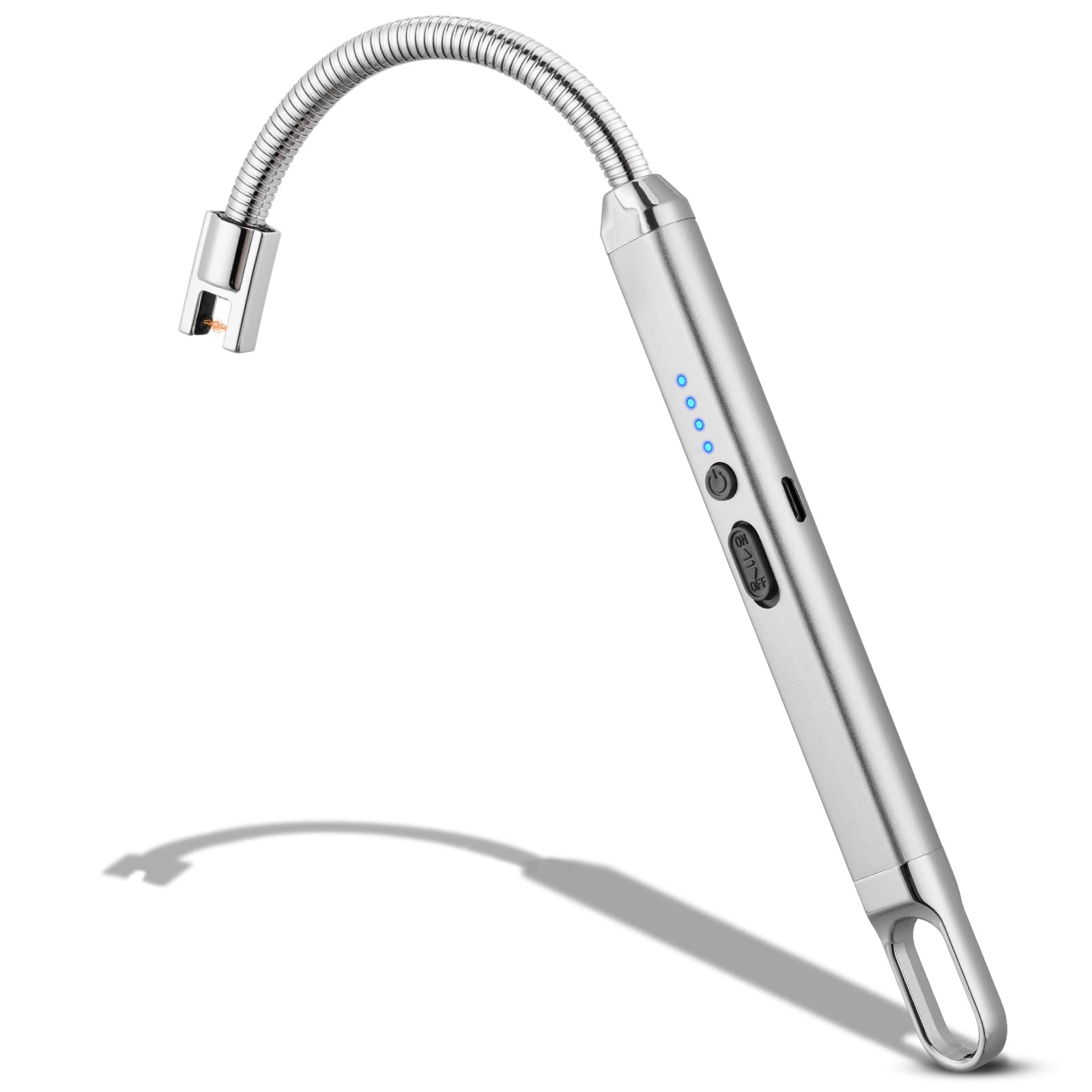 MEIRUBY Electric Candle Lighter with 360° Long Flexible Neck, Christmas Stocking Fillers Women Mom Housewarming Birthday Gifts for Women, USB Arc Rechargeable Windproof Long Lighter for Candle BBQ