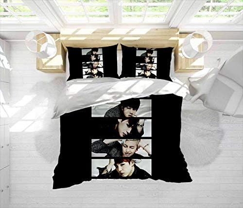 Fonkane BTS Wake Up 2Modern 3-Piece Bedding Duvet Cover Set Ultra Soft Easy Care Hypoallergenic Microfiber with Zipper Machine Washable - Twin/XL