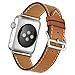 Valkit for Apple Watch Band - iWatch Bands 42mm Genuine Leather Strap iPhone Smart Watch Band Bracelet Replacement Wristband with Stainless Steel Adapter Clasp for Apple Watch 2 1, Single Tour - Brown