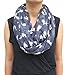Lina & Lily Bunny Rabbit Print Women's Infinity Scarf Lightweight (Dark Gray)