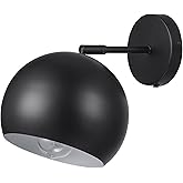 Globe Electric 52076 Molly 1-Light Plug-in or Hardwire Wall Sconce, Matte Black